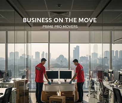 Prime Pro Movers crew packing monitors during office relocation