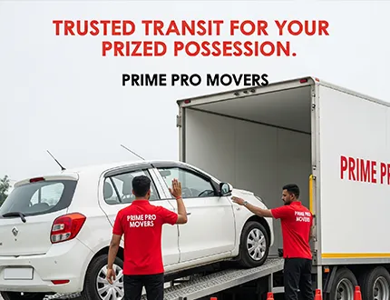 Car Loaded Securely in GPS Enabled Carrier - Prime Pro Movers