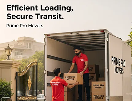 Loading Boxes into White Relocation Truck in Punjab - Prime Pro Movers