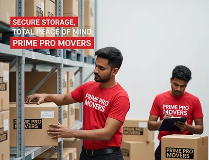 Organized Warehouse Storage with Boxes - Prime Pro Movers